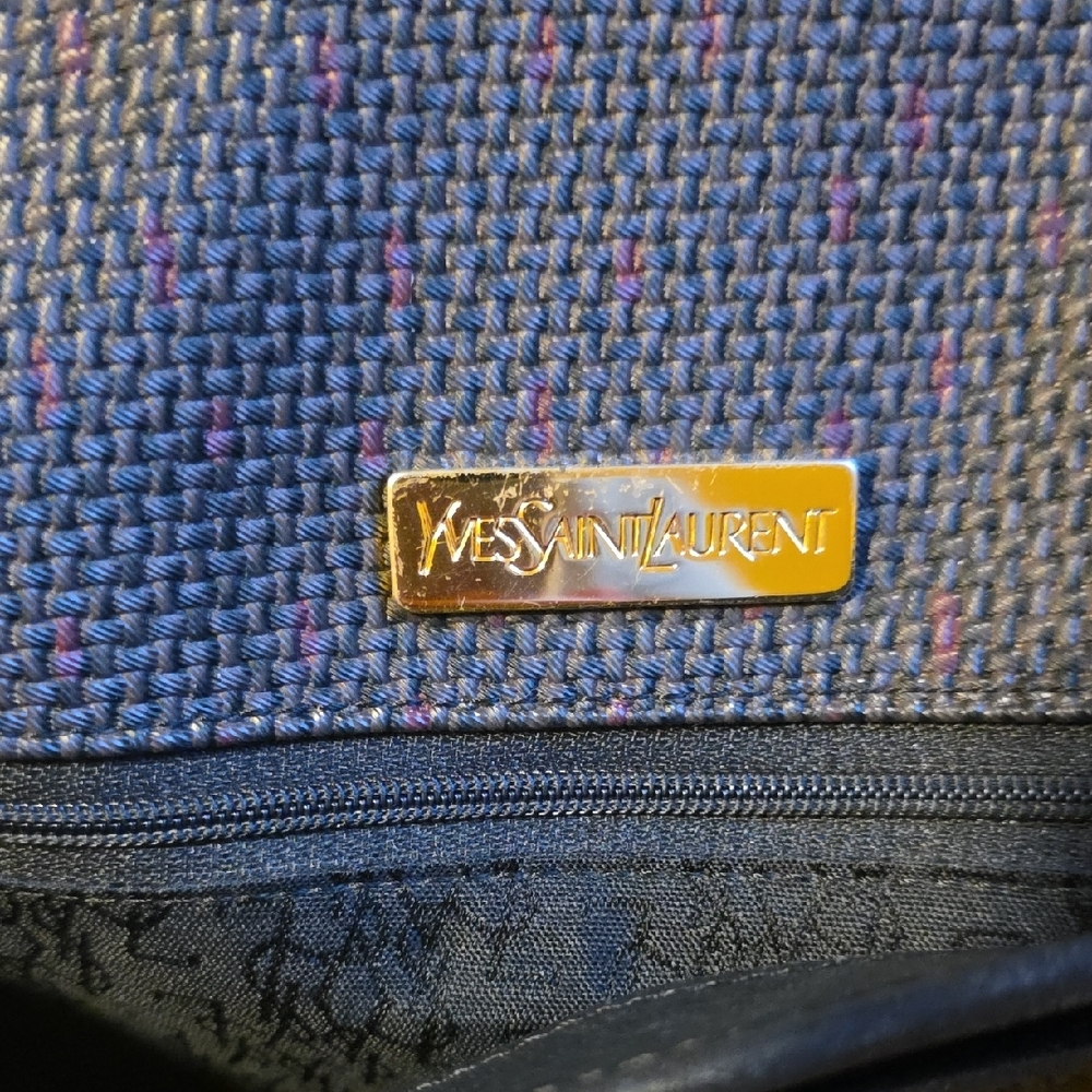Yves Saint Laurent Vintage Black Woven Crossbody Bag With Box And COA - Picture 9 of 14